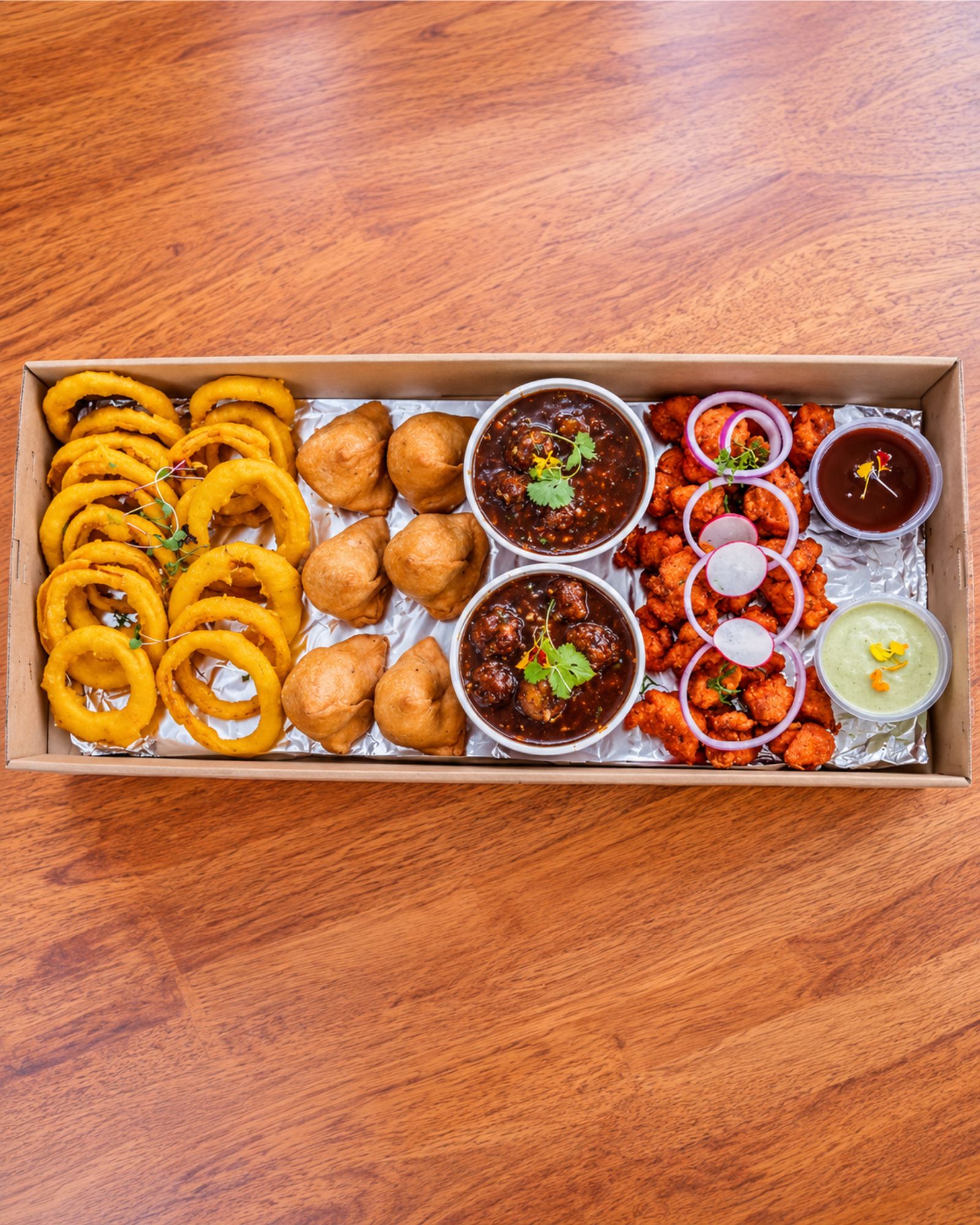 Indian catering buffet at an event